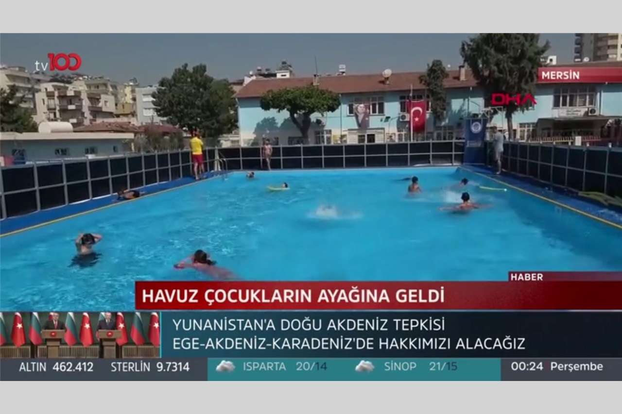 Portatif Yüzme Havuzlarımız TV100 Haberlerinde